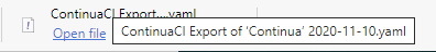 Export Wizard - Downloaded File