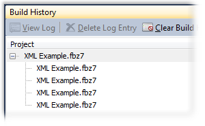 Automated build history
