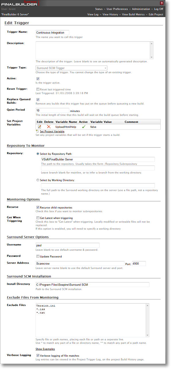 Continuous Integration page