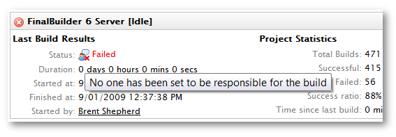 Build responsibility for breaking automated builds