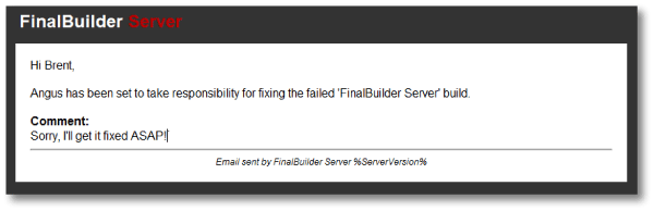 Email notification for broken automated build