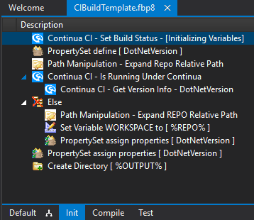 FinalBuilder - Init Target