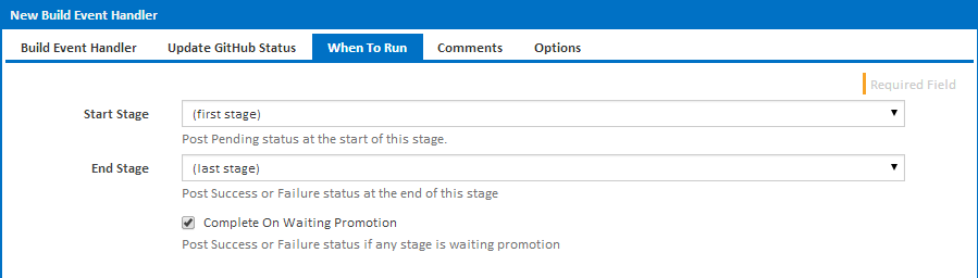 Specify when to run the status updates